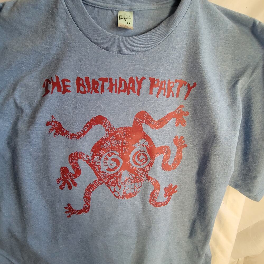 the Birthday Party   band   t shirt size  mens Large Tall light blue